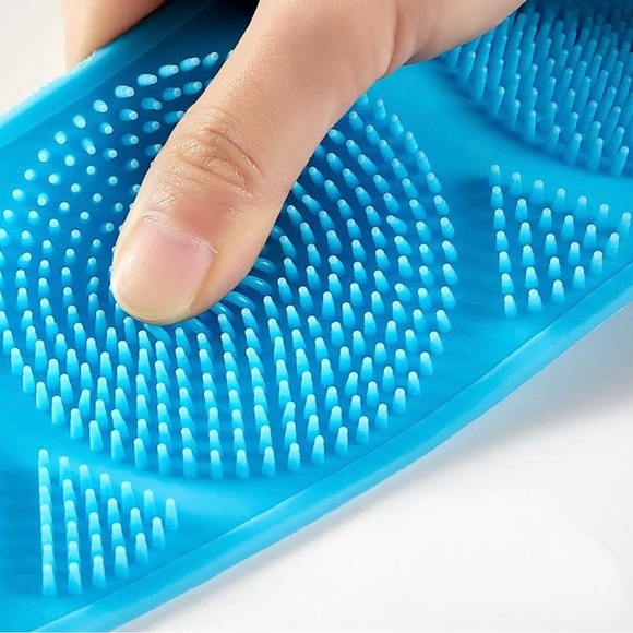 Single Pack Silicone Body Scrubber Bathroom Bathe Back Rub Scrub Brush - Picture 4 of 8